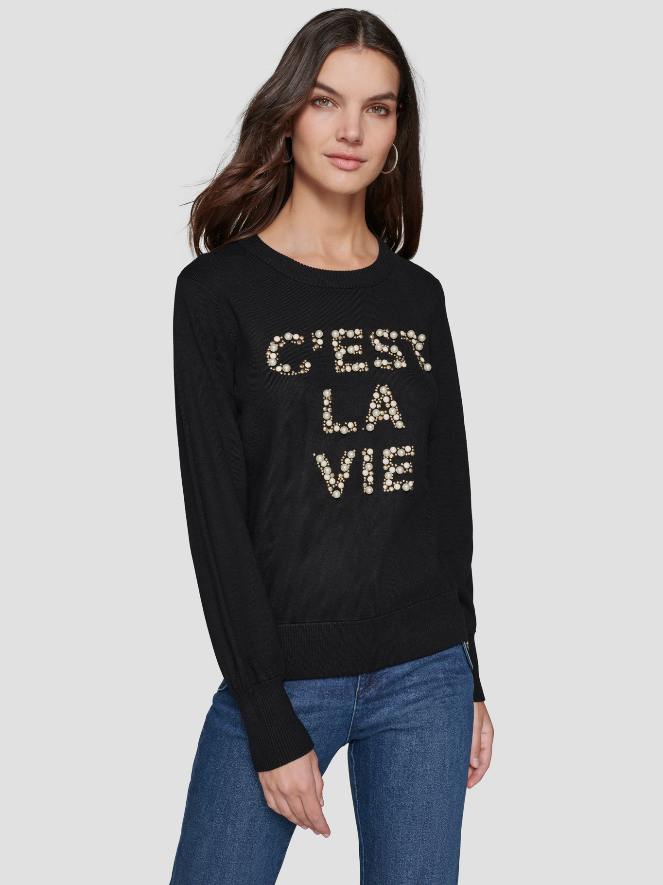 SWEATER CON ADORNO DE PERLAS - 1