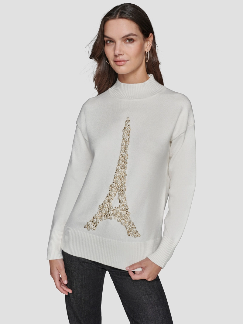 SWEATER CON TORRE EIFFEL A PERLAS - 1