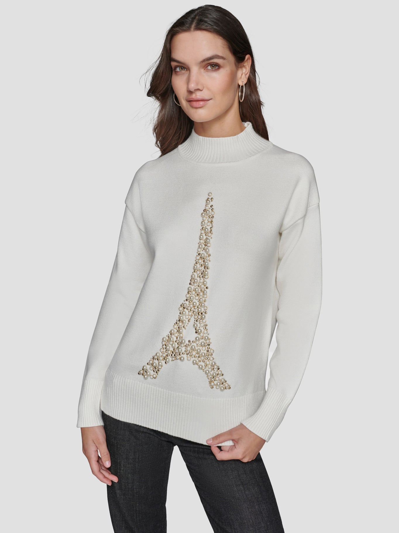 SWEATER CON TORRE EIFFEL A PERLAS - 1