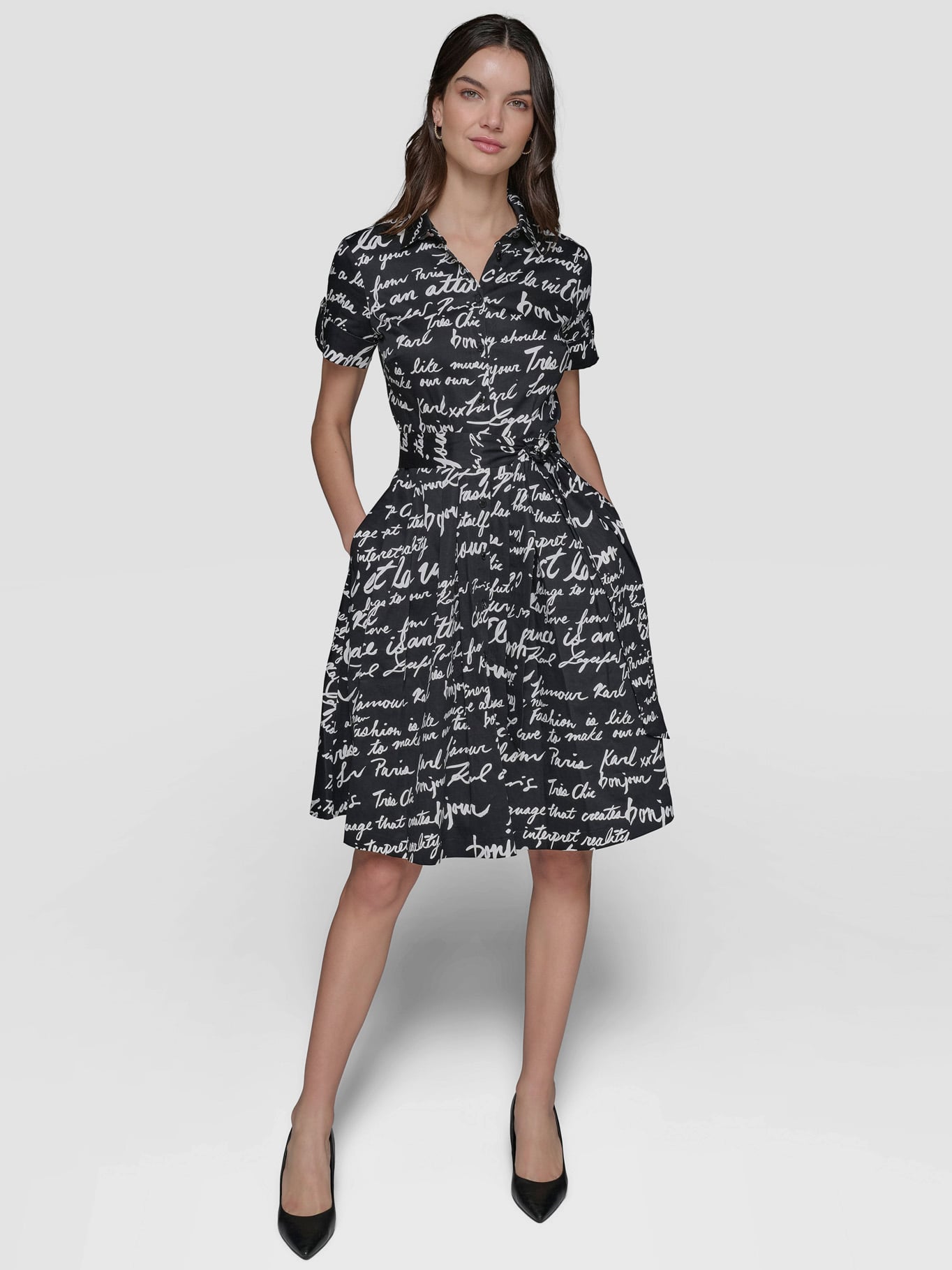 VESTIDO ESTAMPADO DE MANGAS CORTAS - 2