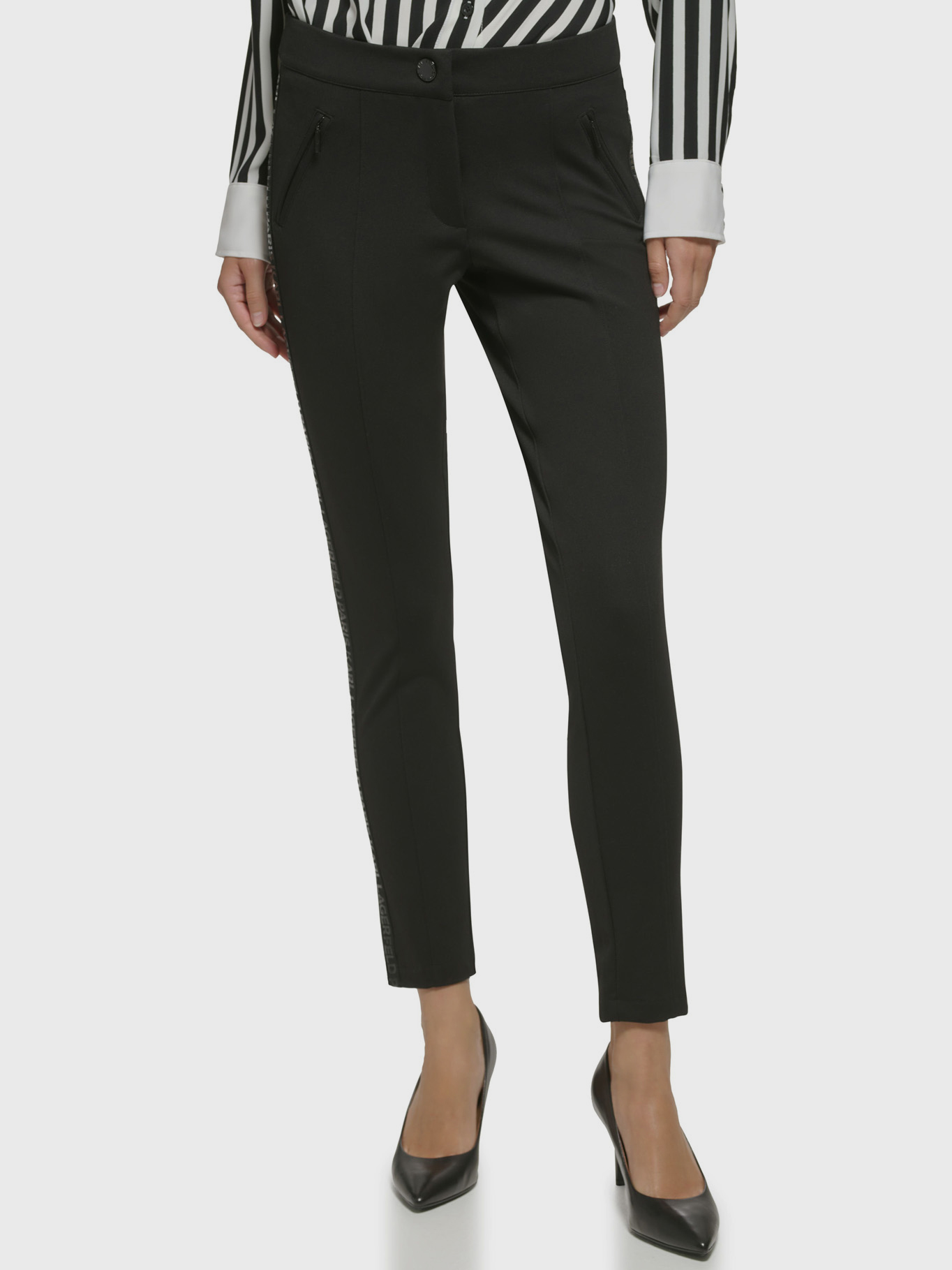 PANTALON CON CINTA DELGADA EN LOS LATERALES - 1