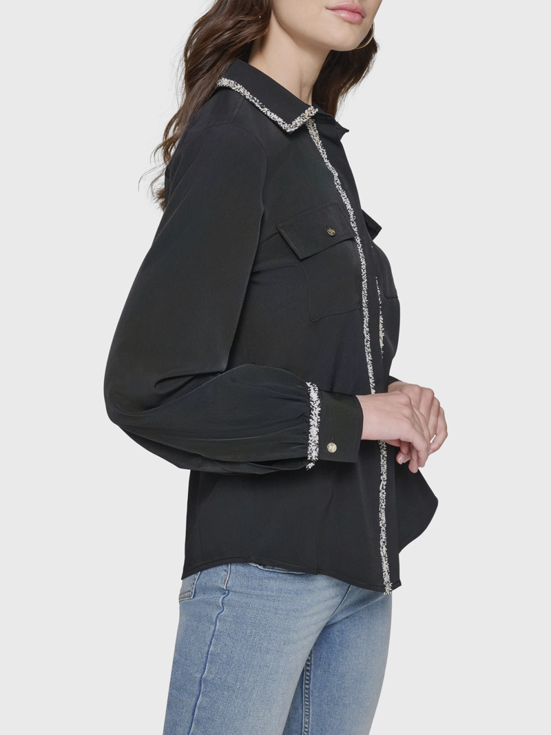 CAMISA CON DETALLES DE FLECOS - 4