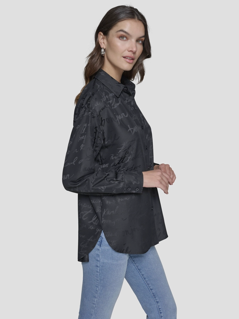 CAMISA OVERZISE CON ESTAMPADO TONAL - 4