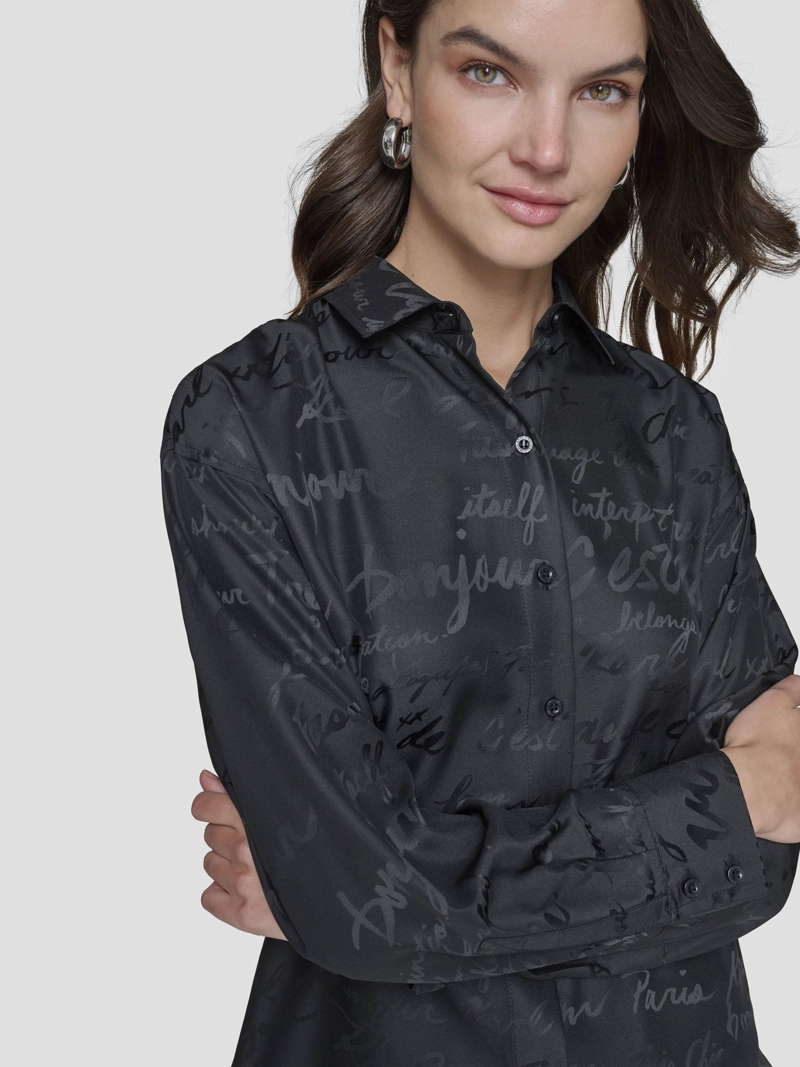 CAMISA OVERZISE CON ESTAMPADO TONAL - 5