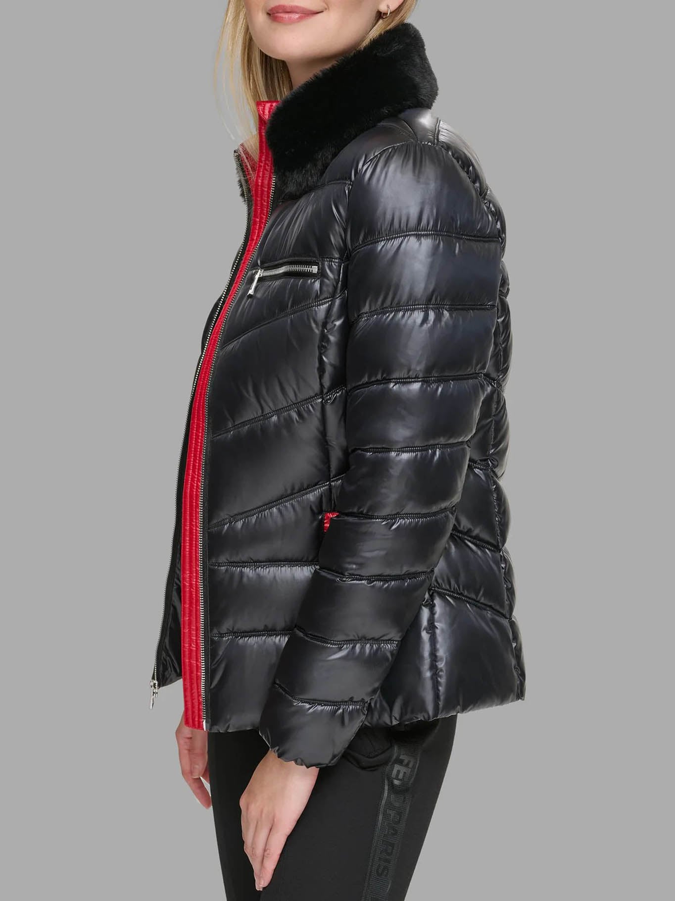PARKA CON CUELLO DE CUERO SINTE TICO - 3