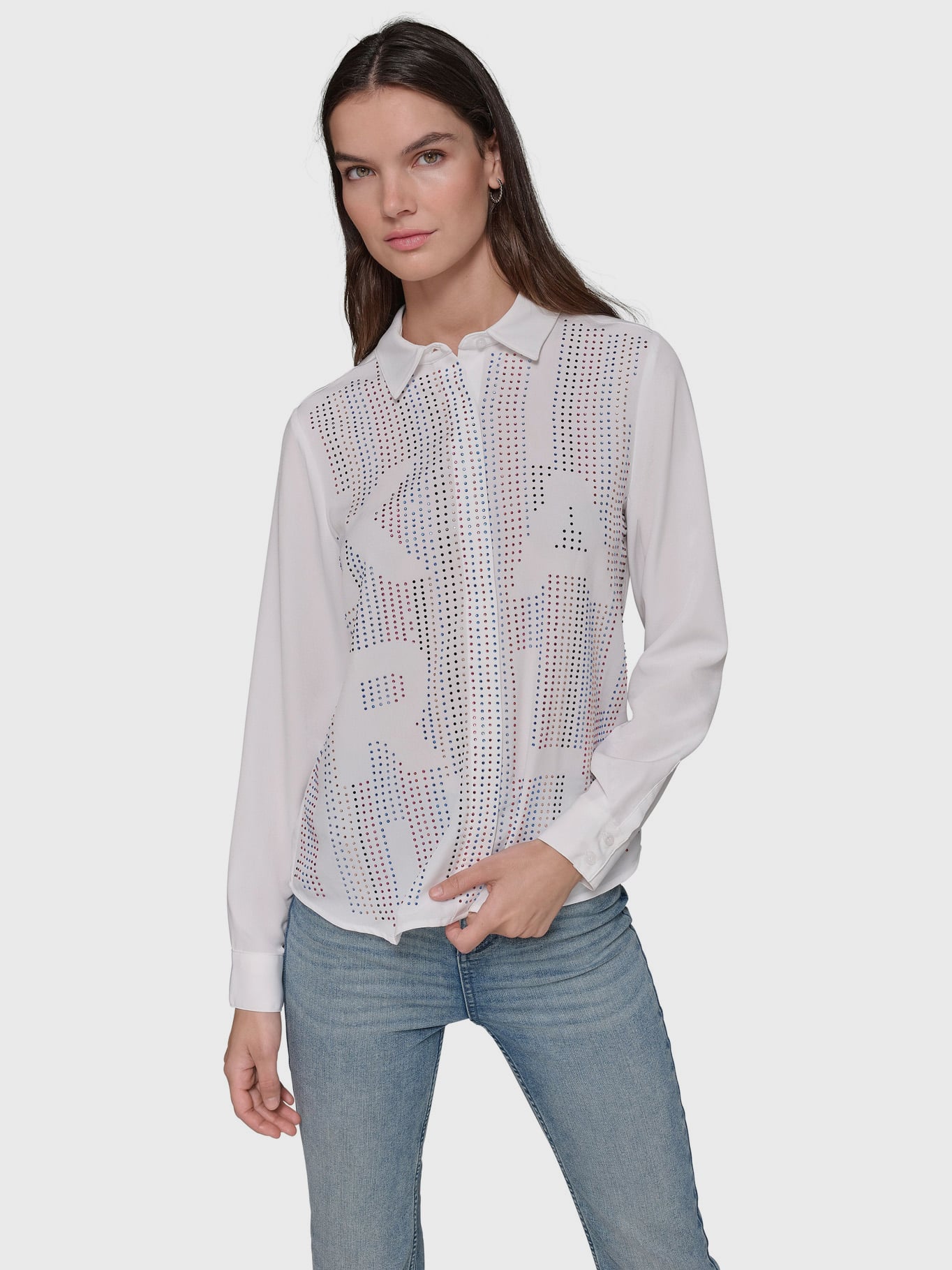 CAMISA SUAVE CON PIEDRAS - 1
