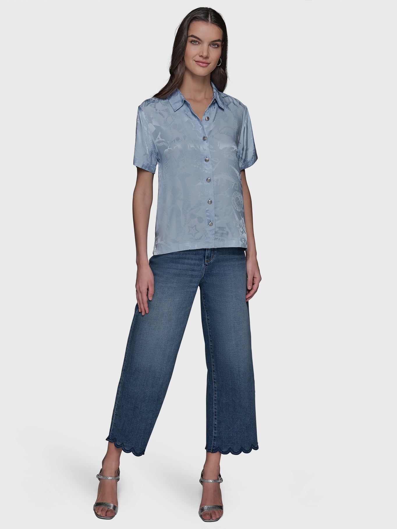 BLUSA JACQUARD DE MANGA CORTA - 2
