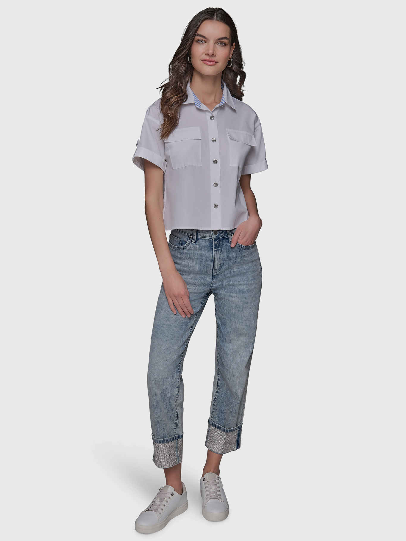CAMISA CROP DE POPELINA - 2