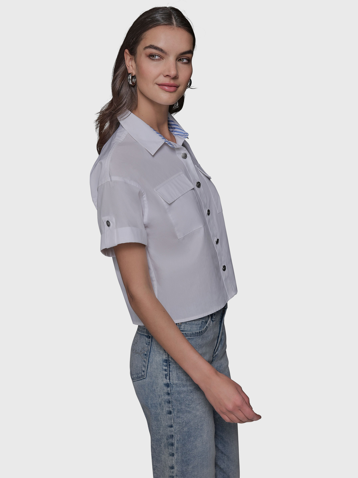 CAMISA CROP DE POPELINA - 6