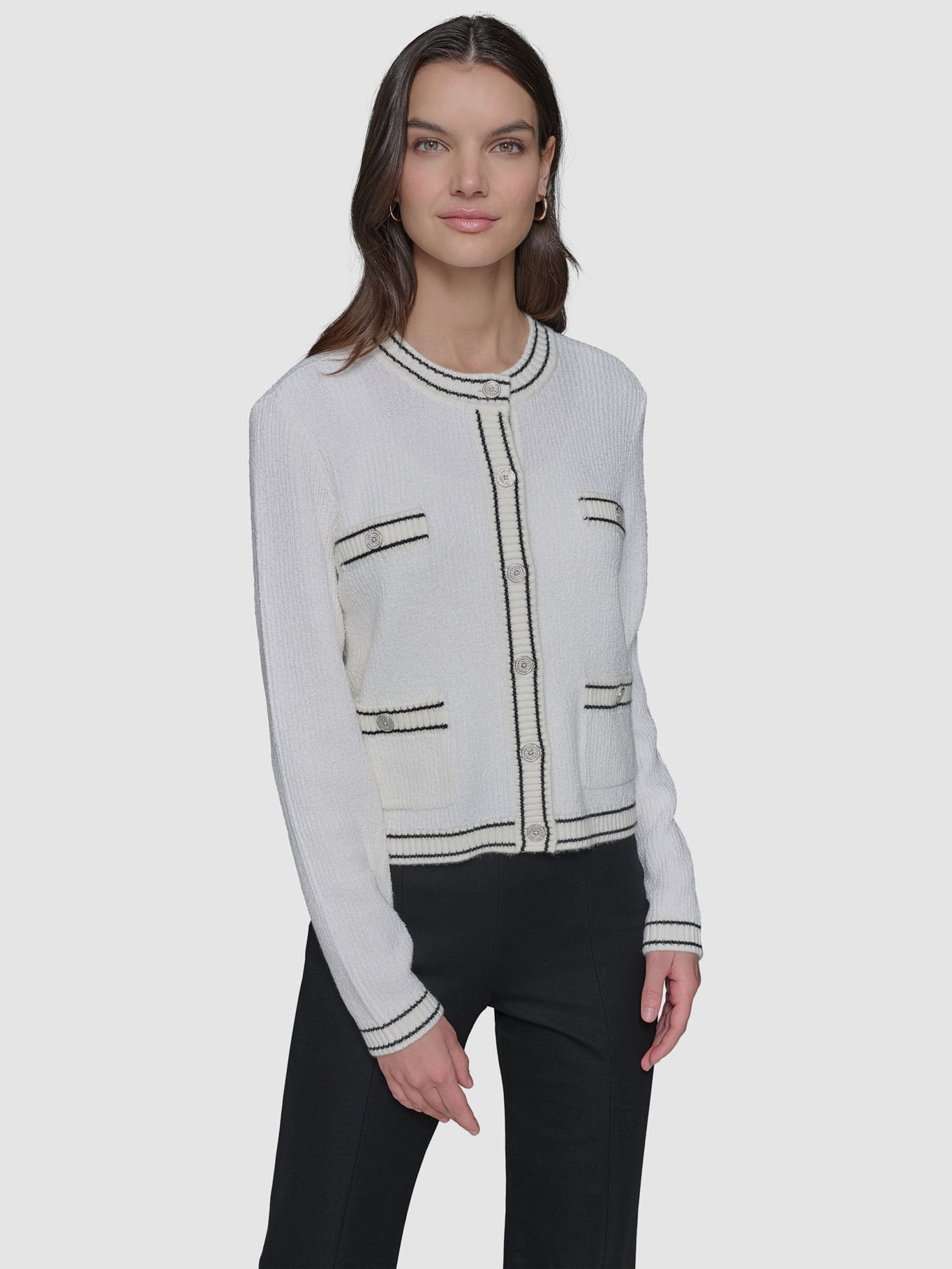 SWEATER MARLED DE MULTIPLES BOLSILLOS - 1