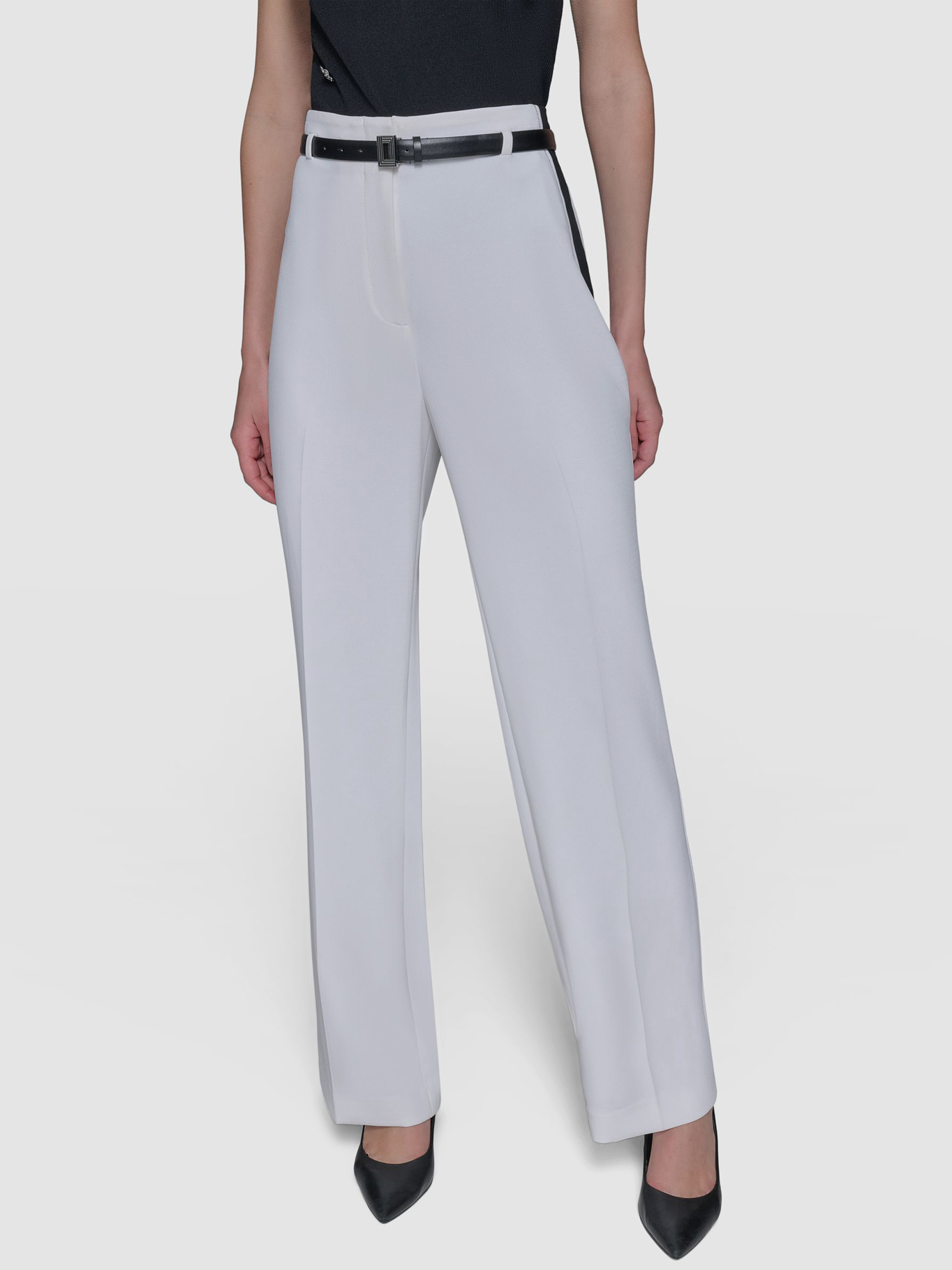 PANTALON DE PIERNA ANCHA CON DETALLES EN CONTRASTE - 1