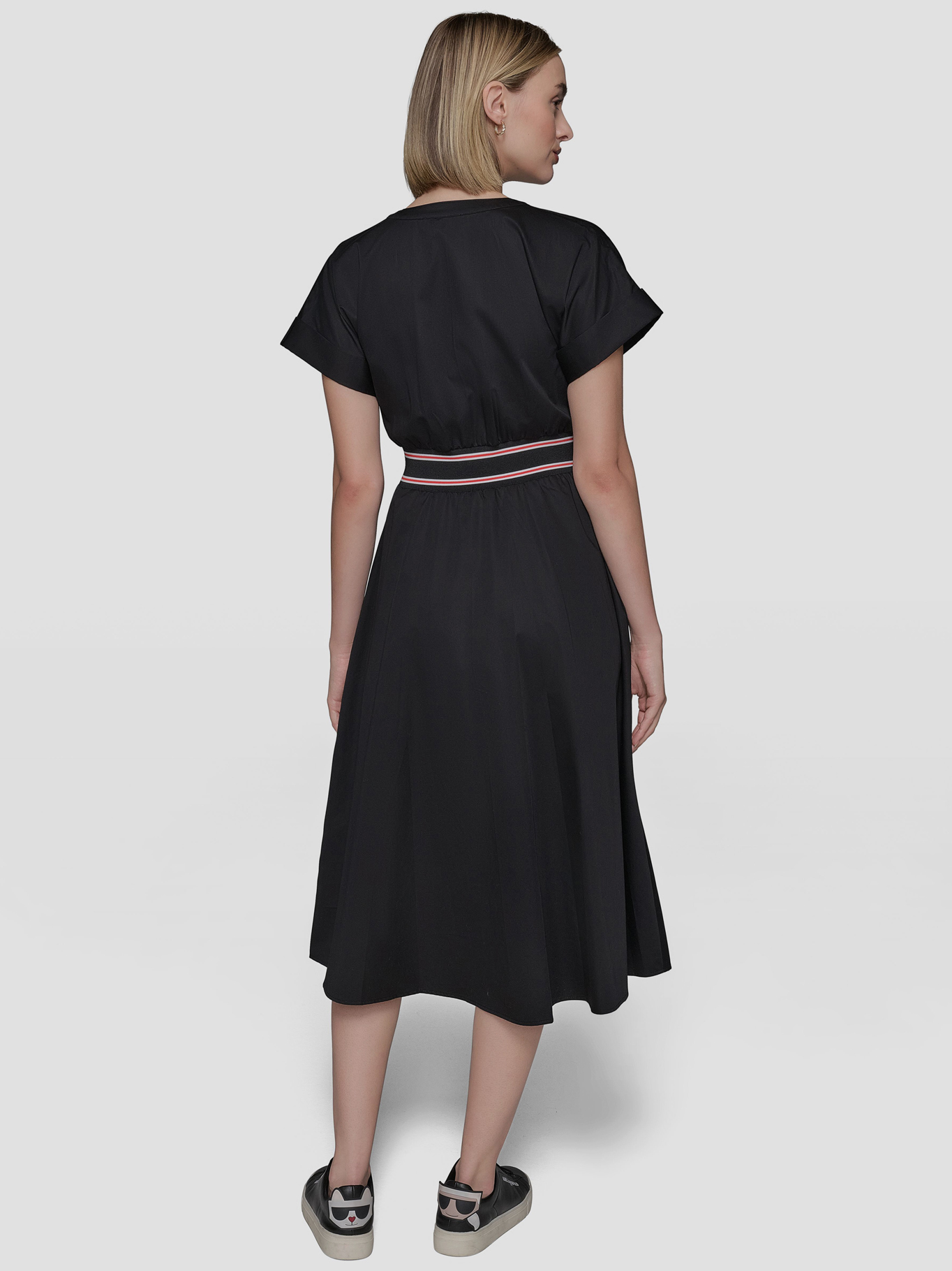 VESTIDO DE POPELINA CON DETALLE DE CINTURA - 2