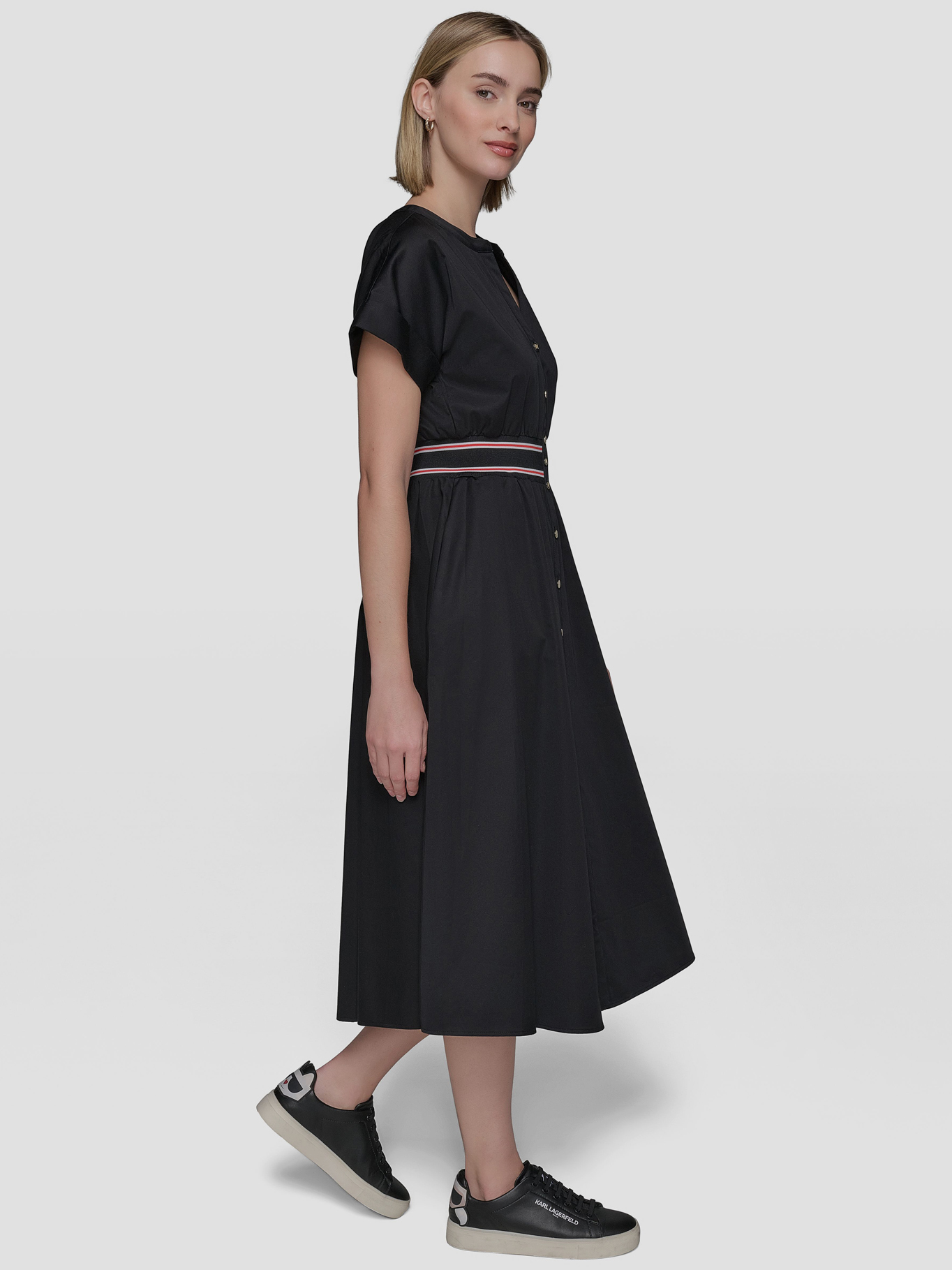VESTIDO DE POPELINA CON DETALLE DE CINTURA - 3