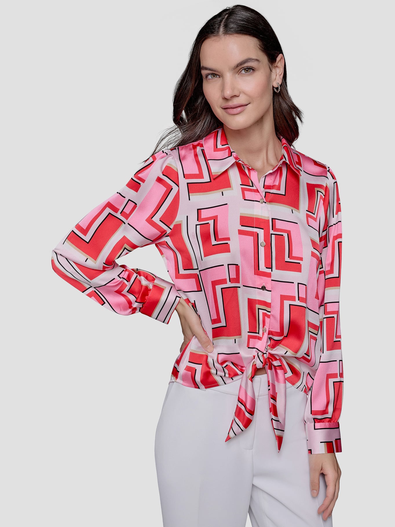 CAMISA ESTAMPADA CON LAZO - 1