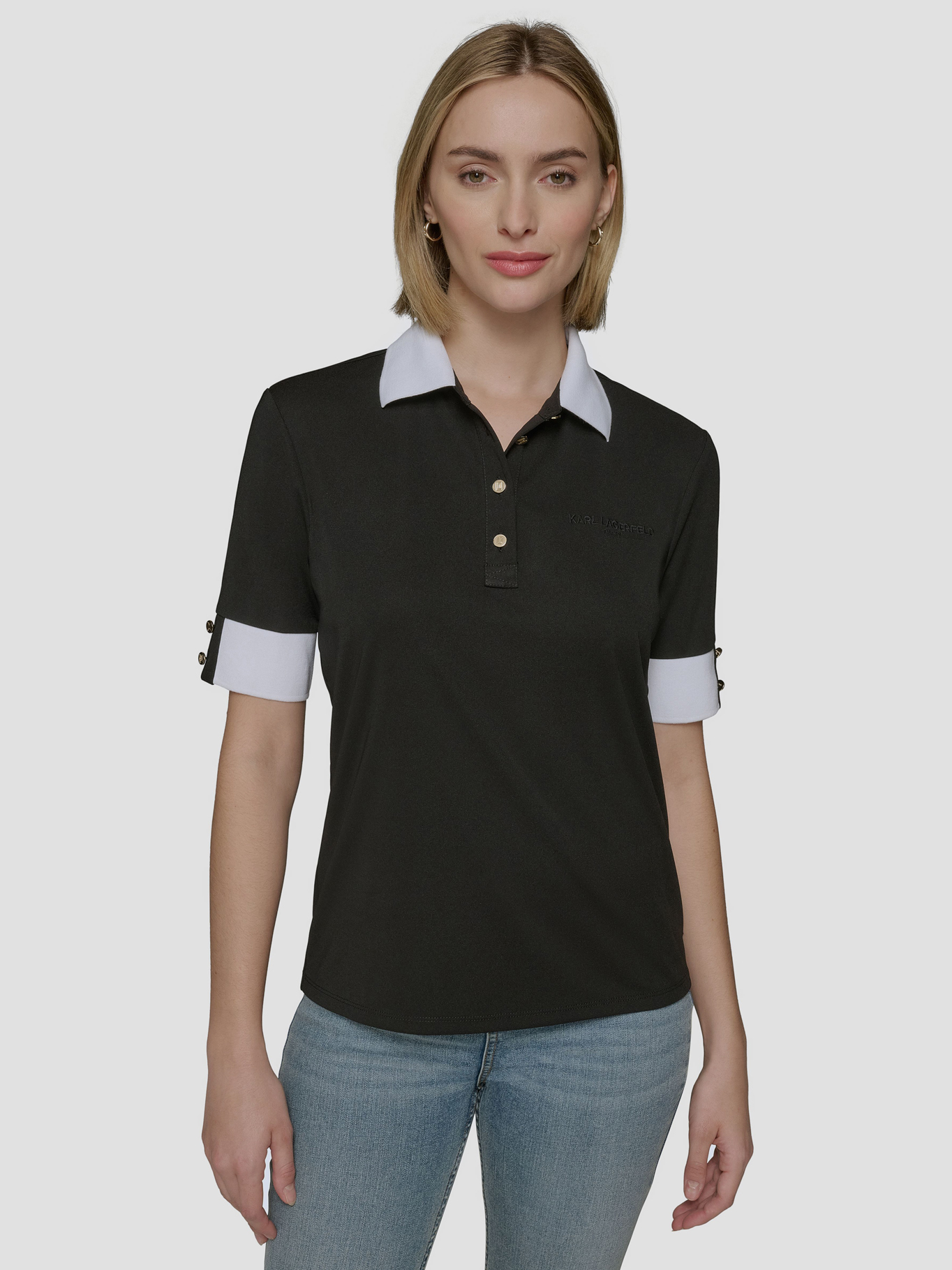 POLERA HENLEY CON PUÑOS EN CONTRASTE - 1