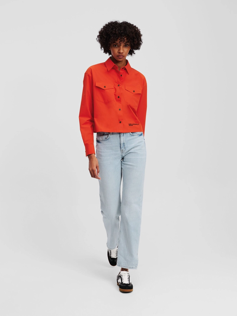 JEANS RECTO DE TALLE ALTO CON BAJO DIVIDIDO - 4