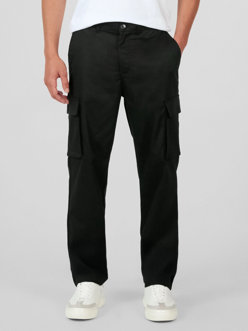 PANTALON CARGO CON TEJIDO DE SARGA - 1