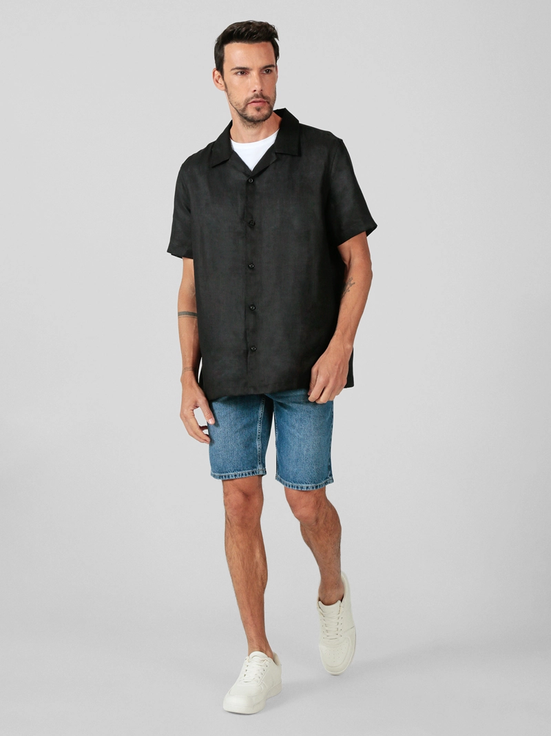 CAMISA DE LINO DE MANGA CORTA - 2