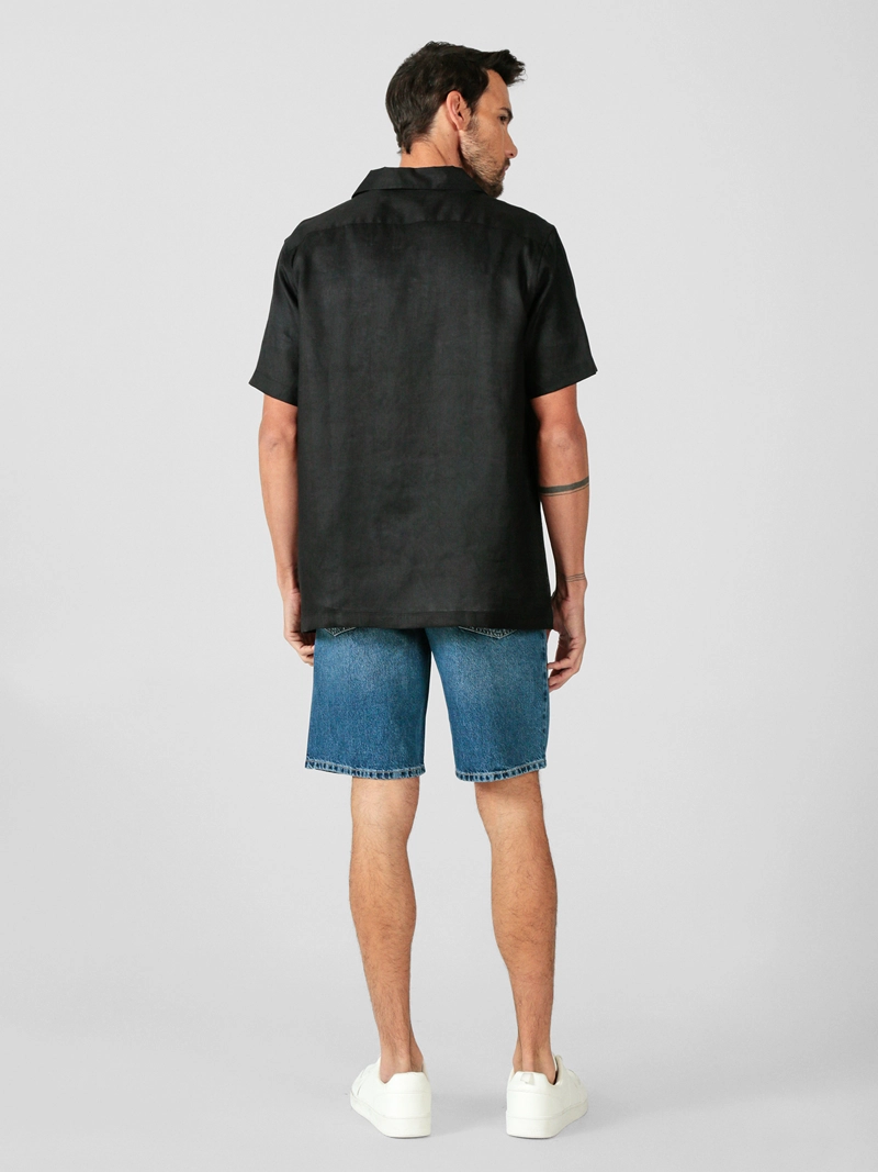 CAMISA DE LINO DE MANGA CORTA - 4