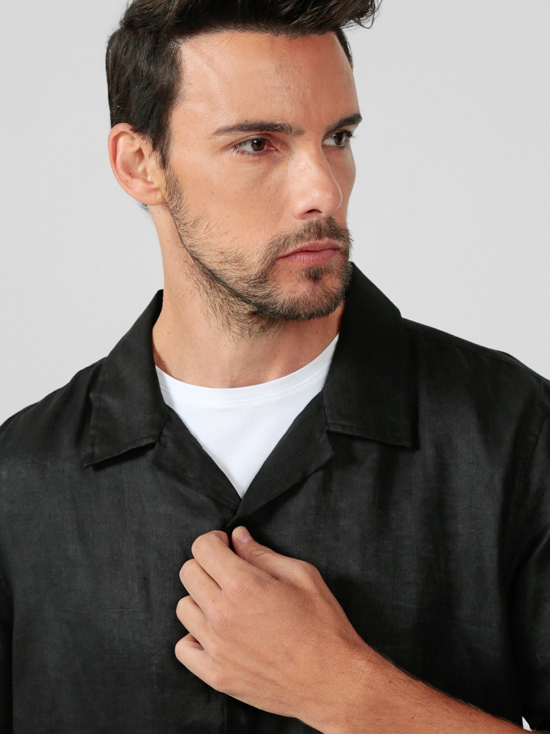 CAMISA DE LINO DE MANGA CORTA - 5