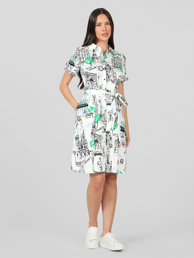 VESTIDO TIPO CAMISA CON ESTAMPADO - 2