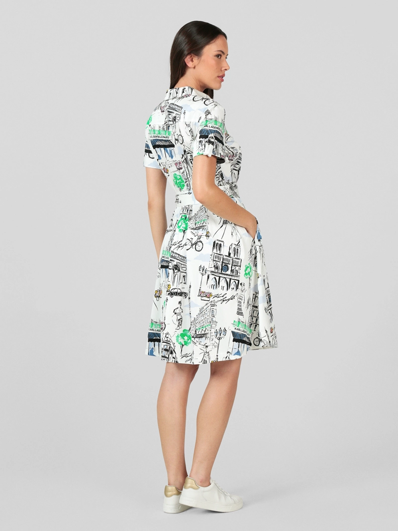 VESTIDO TIPO CAMISA CON ESTAMPADO - 4