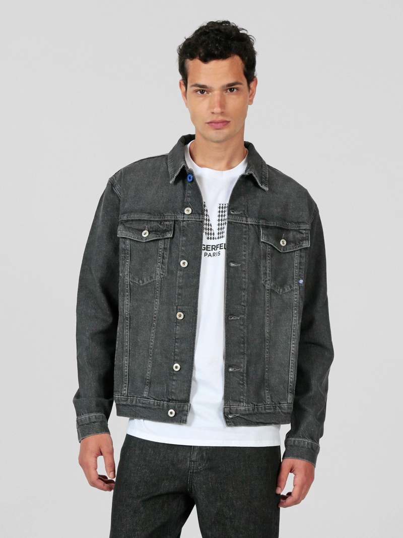 CHAQUETA REGULAR DENIM CON BOLSILLO - 1