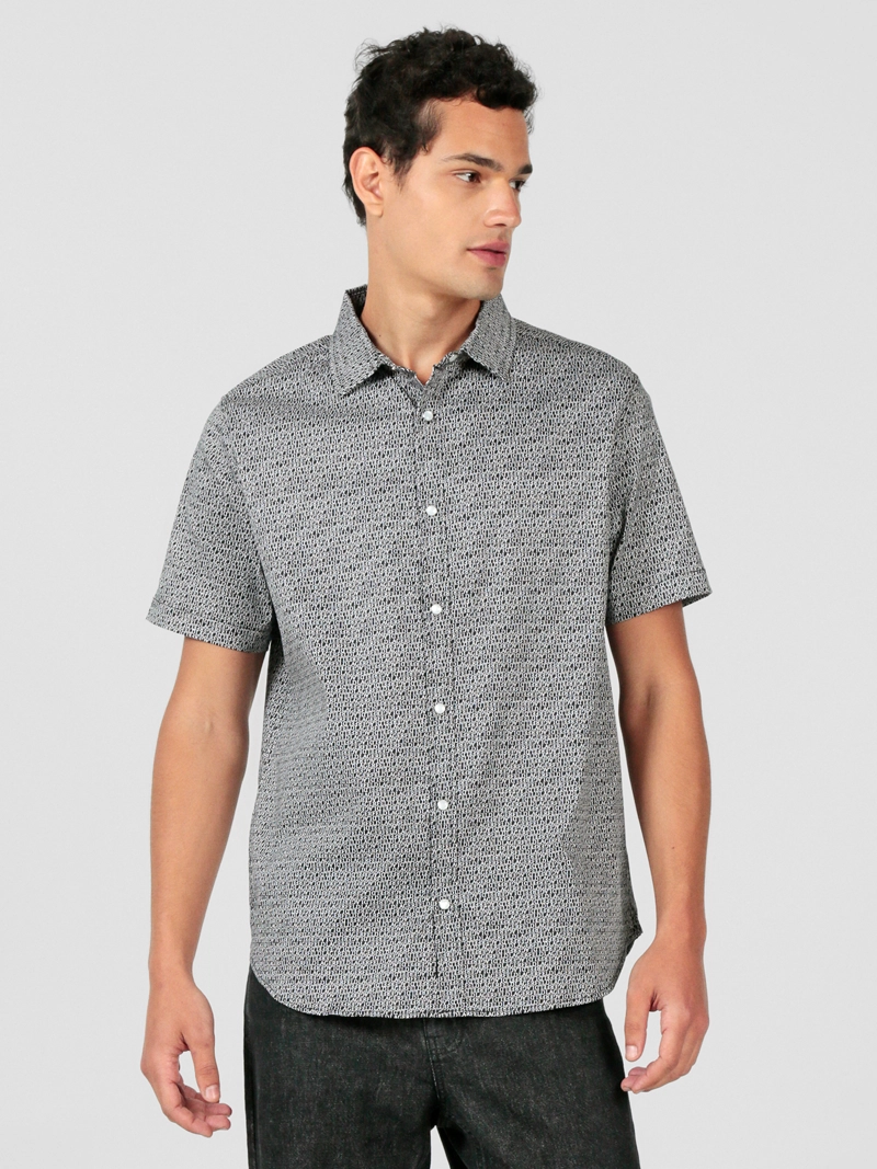 CAMISA DE MANGA CORTA CON ESTAMPADO INTEGRAL DE LOGO - 1