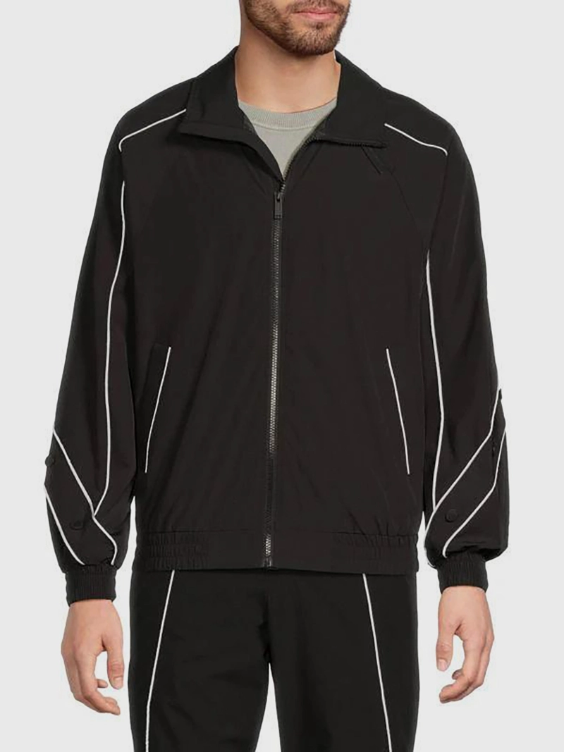 CHAQUETA BOMBER CON RIBETES EN CONTRASTE - 1