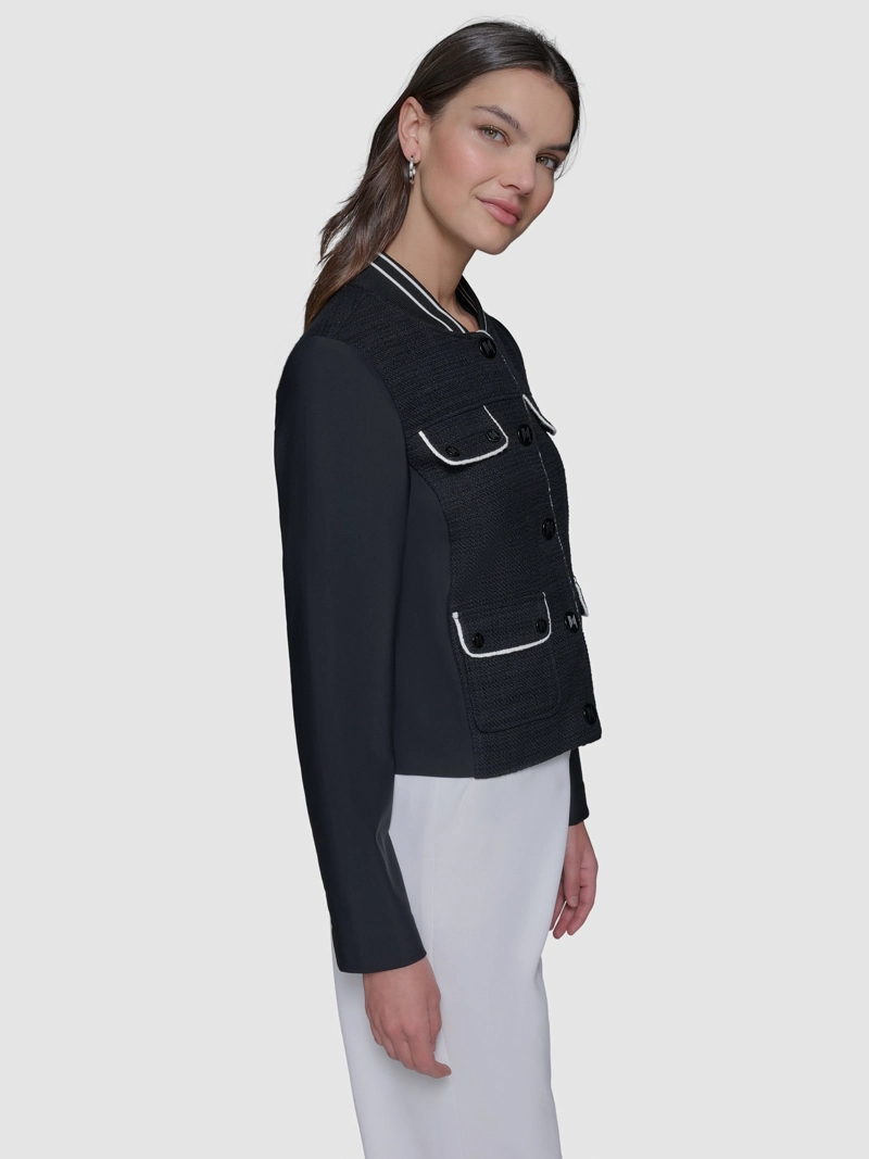 CHAQUETA DE TWEED CON MULTIPLES BOLSILLOS - 4
