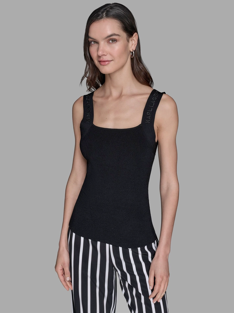 SWEATER TOP SIN MANGAS DE TEJIDO DE PUNTO - 1