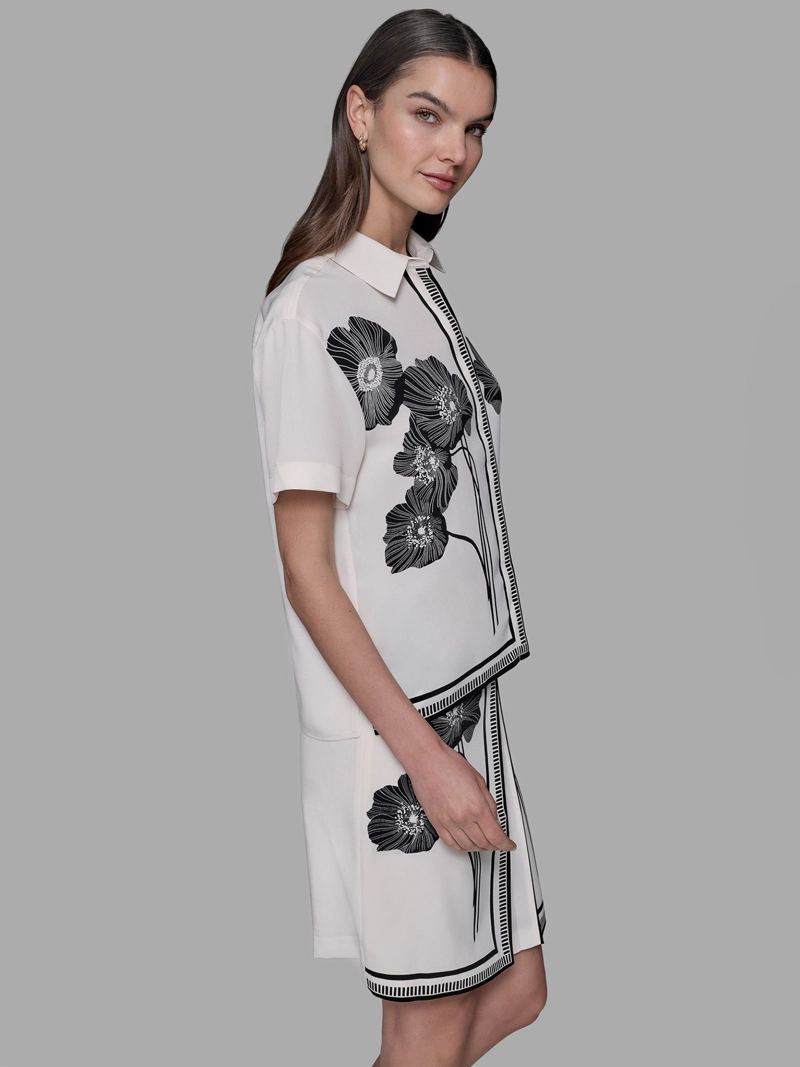 CAMISA MANGA CORTA CON ESTAMPADO FLORAL - 4