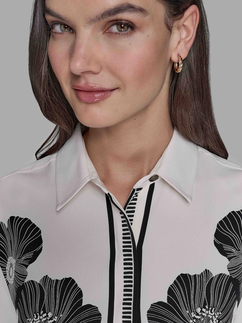 CAMISA MANGA CORTA CON ESTAMPADO FLORAL - 5