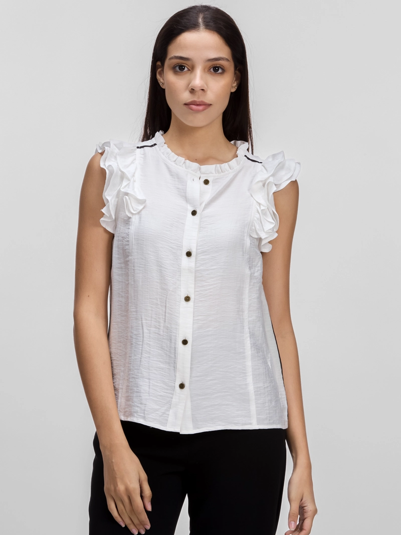 BLUSA DE MANGAS CON VUELO - 1