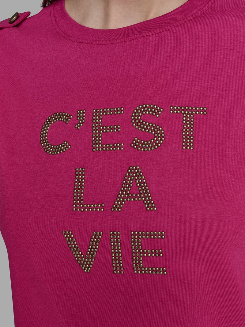 POLERA SIN MANGAS CON ESTAMPADO C EST LA VIE - 6