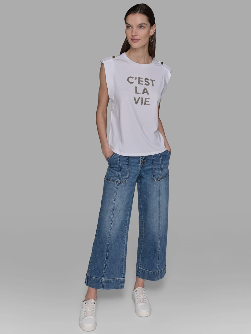 POLERA SIN MANGAS Y ESTAMPADO C EST LA VIE - 2