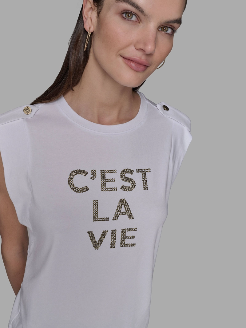 POLERA SIN MANGAS Y ESTAMPADO C EST LA VIE - 5