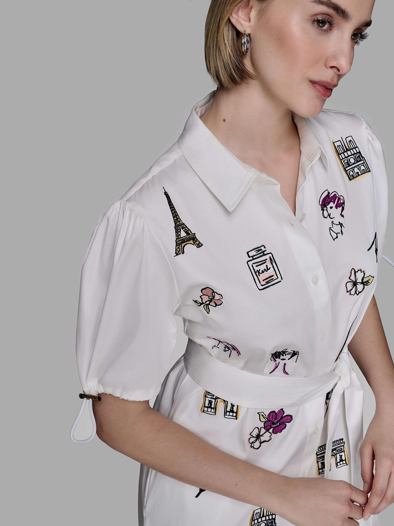 VESTIDO CON BORDADOS DISTINTIVOS DE KARL - 5