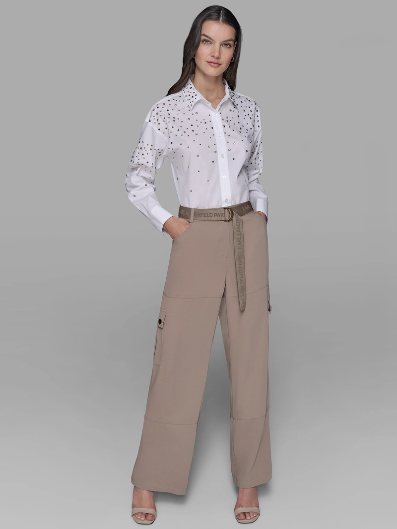 PANTALON CARGO CON CINTURON INCORPORADO - 1