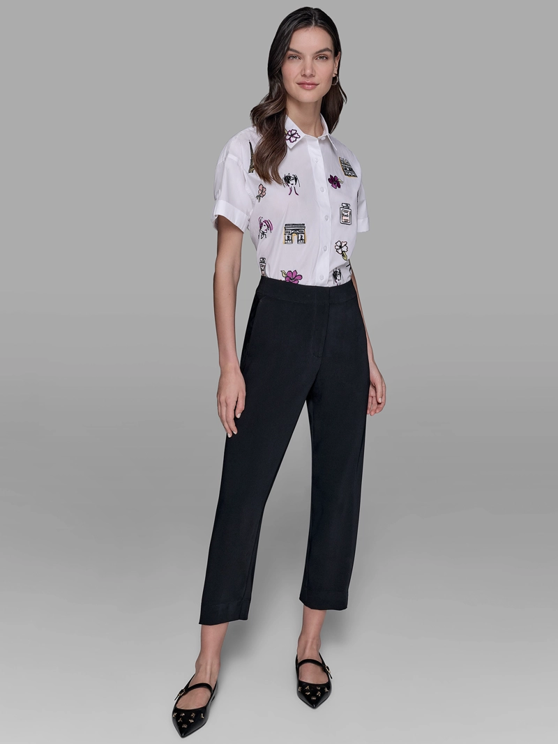 PANTALON CON CON DETALLES EN EL BAJO - 2