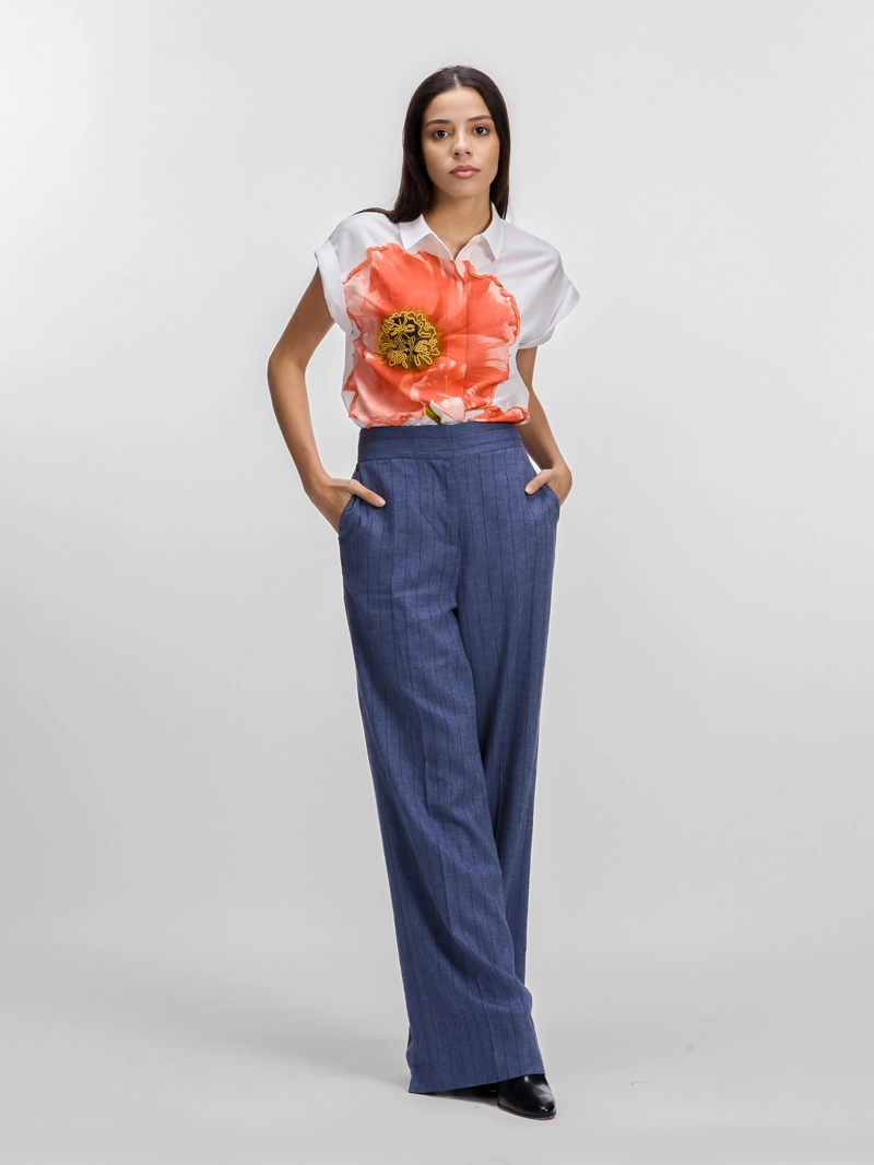 PANTALON DE LINO CON CORTE RELAJADO - 4