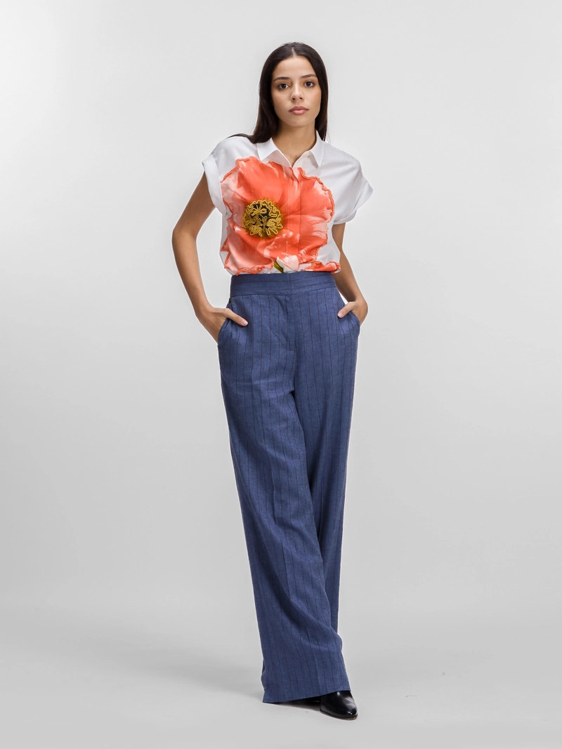 PANTALON DE LINO CON CORTE RELAJADO - 4