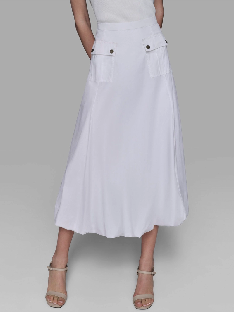 FALDA MIDI CON EFECTO GLOBO - 1
