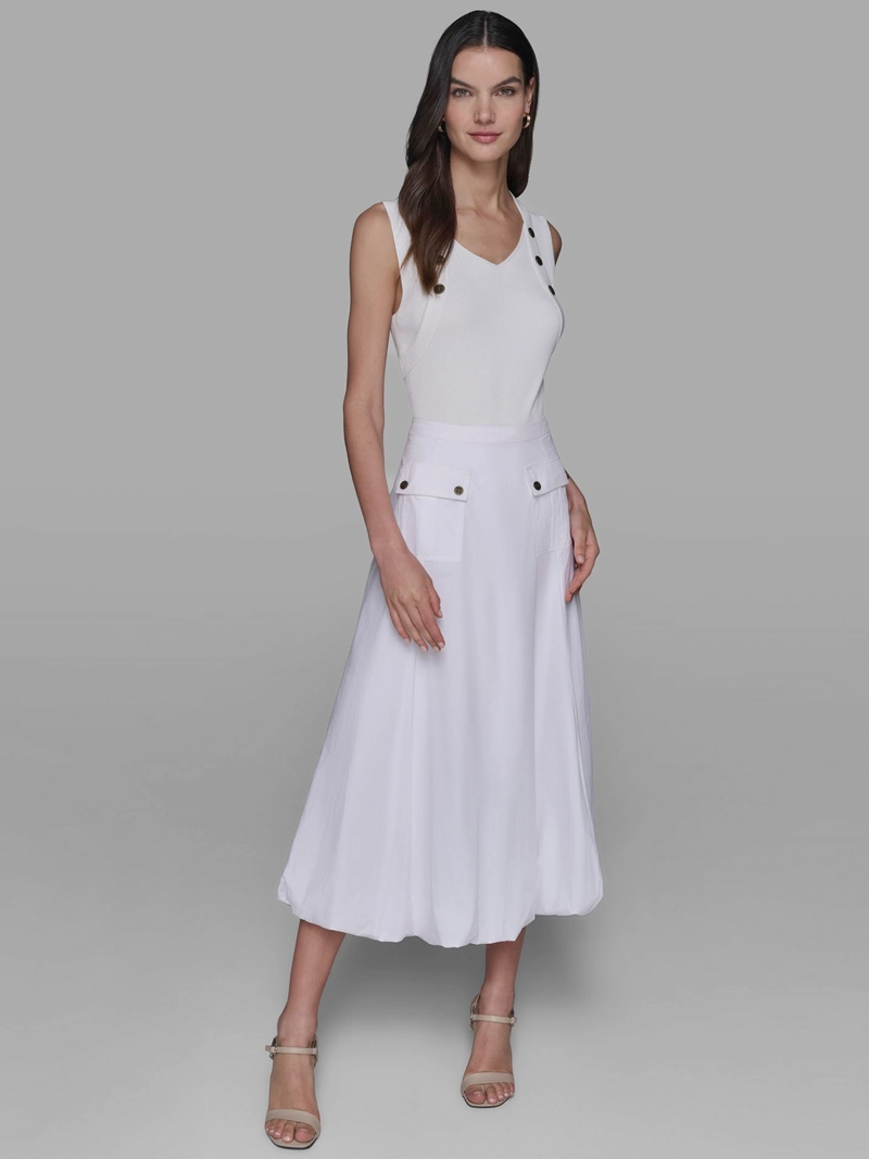 FALDA MIDI CON EFECTO GLOBO - 2