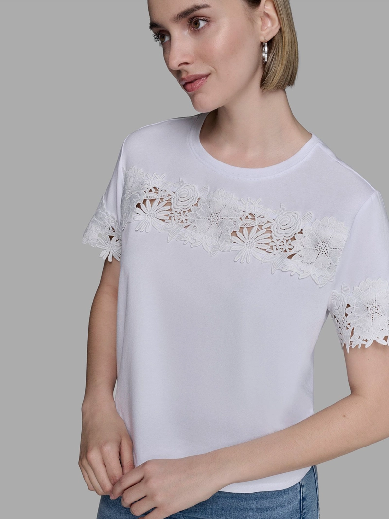 POLERA DE PUNTO CON DETALLE DE ENCAJE - 5