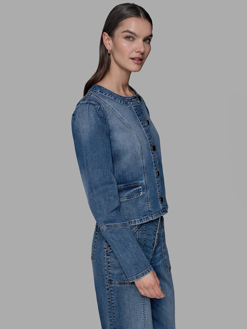 CHAQUETA DENIM CON CUELLO REDONDO - 5