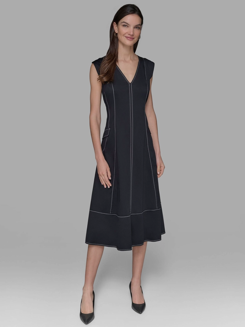 VESTIDO MIDI DE MANGA CORTA - 2