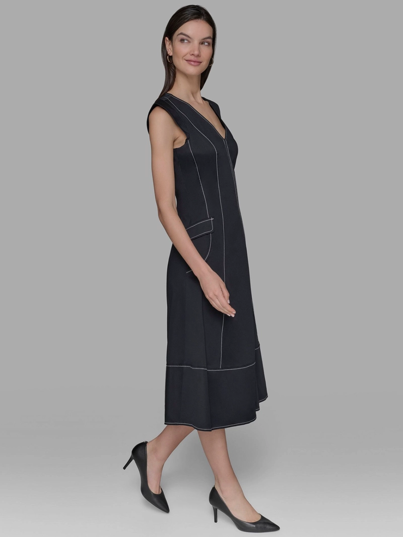 VESTIDO MIDI DE MANGA CORTA - 4
