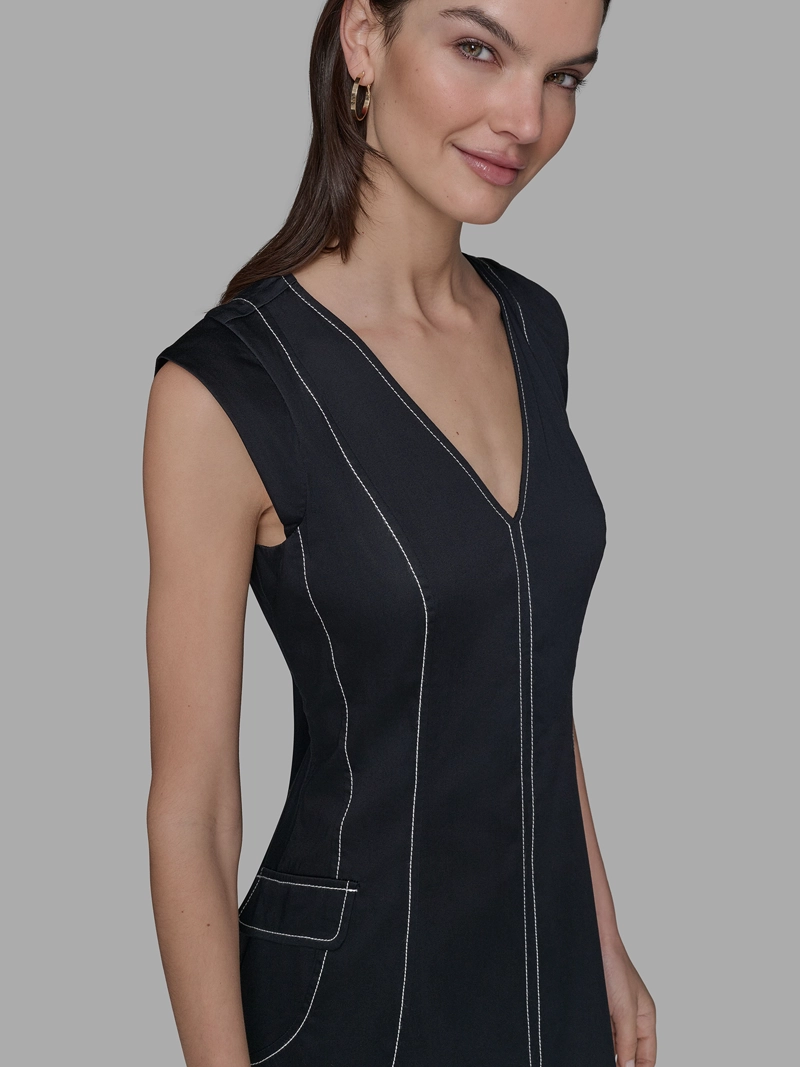 VESTIDO MIDI DE MANGA CORTA - 5