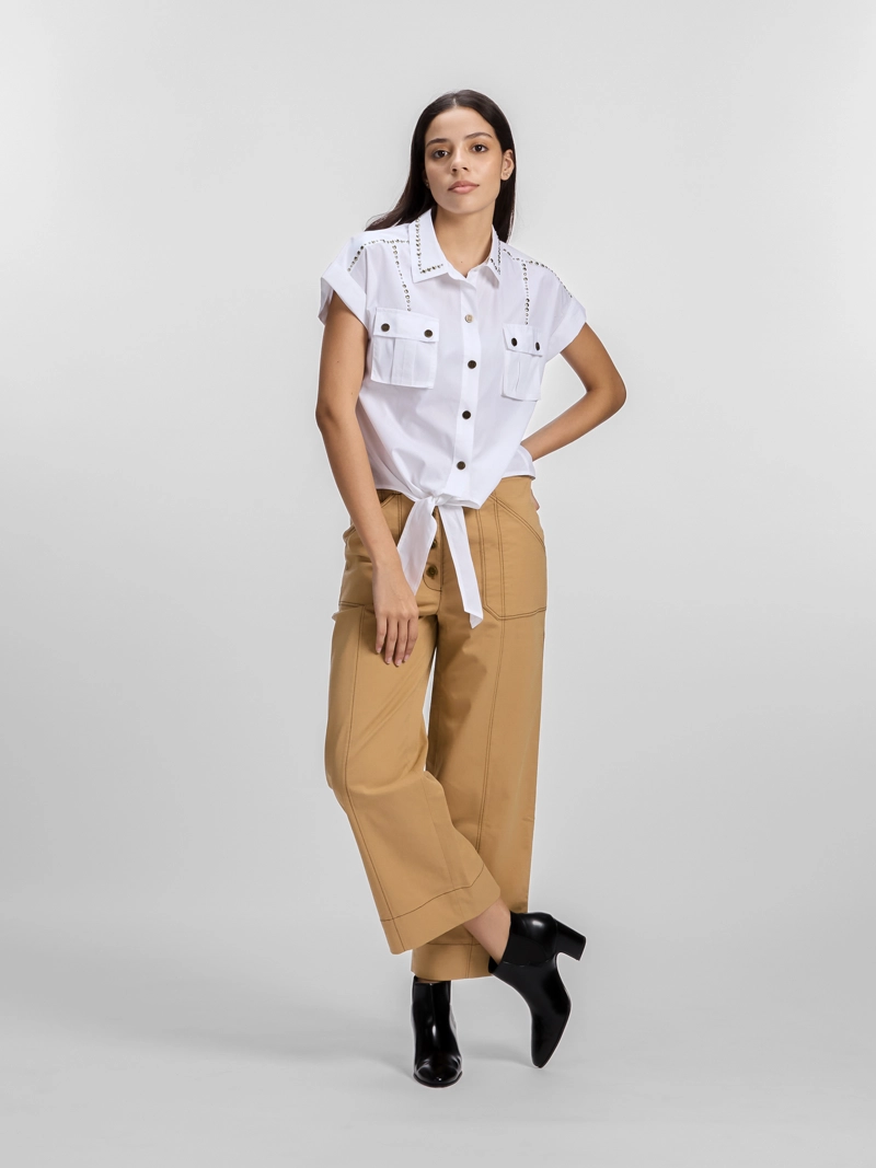 CAMISA DE MANGA CORTA CON DETALLES DE TACHUELAS - 3